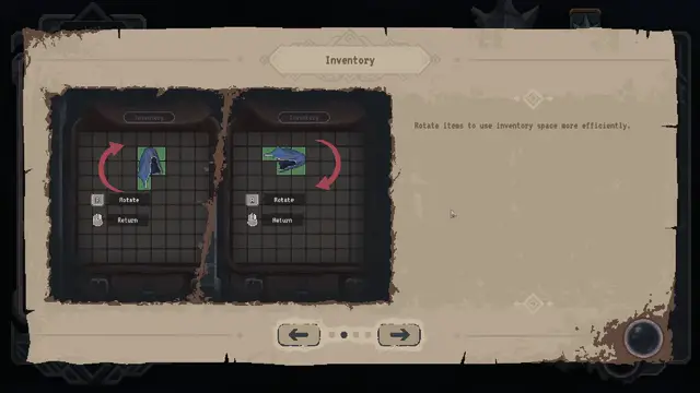 Lootbound inventory tutorial: rotate an item shape to seat it on the square grid